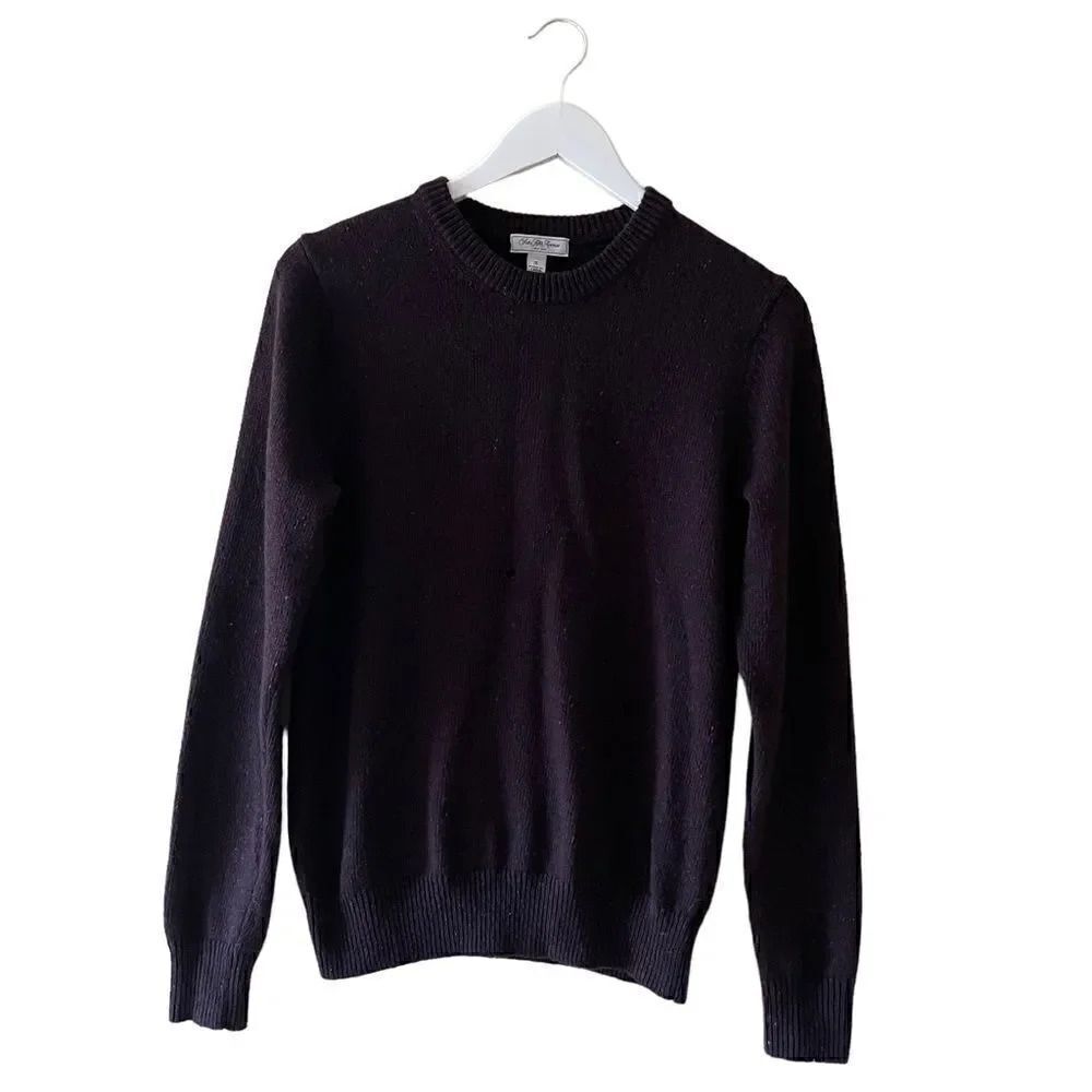 Saks Fifth Avenue Wool Blend Puple Crewneck Cozy Mens Sweater SZ S